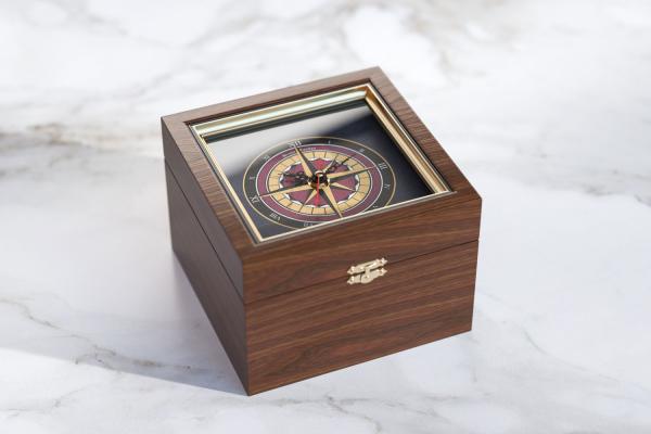 Box with a compass