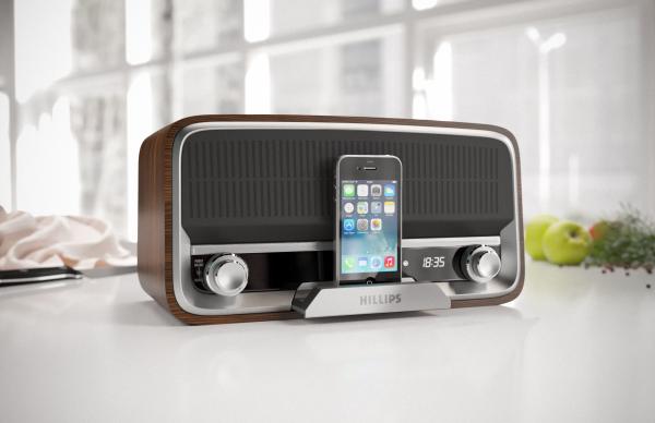 Clock radio with docking station