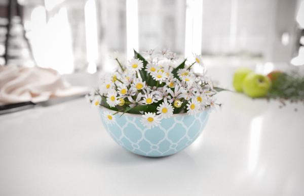 Vase with daisies