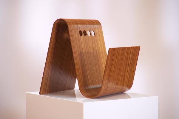Modern wooden base for the smartphone