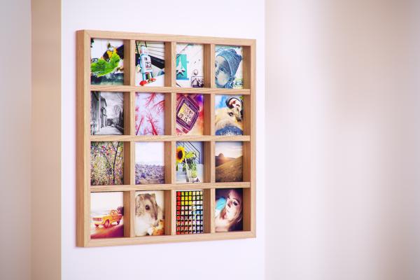 Wooden frame with photos