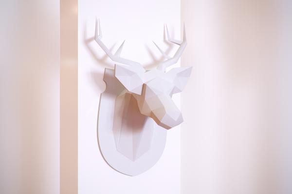 Paper deer head