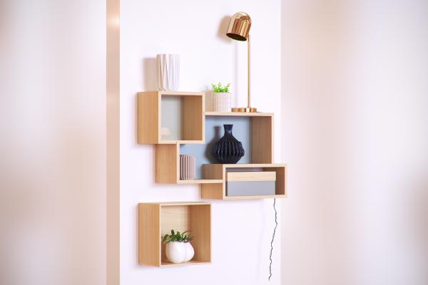 Wooden hanging shelf