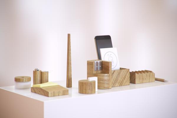 Wooden desktop organizer