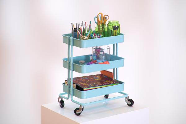 Rolling storage shelves