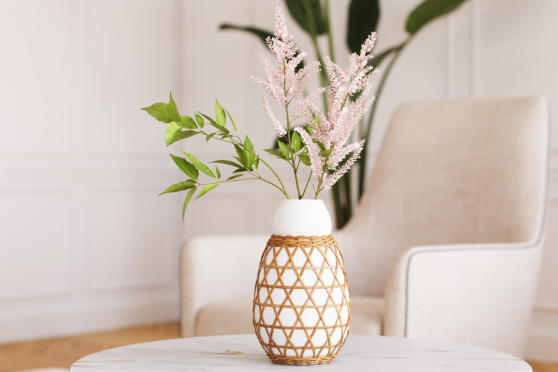 Spring plant in ceramic vase