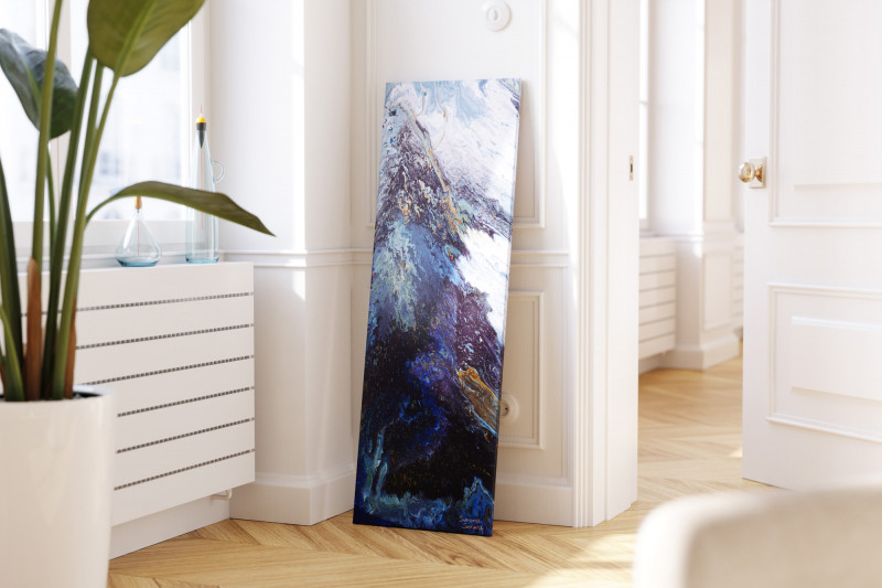 Tall abstract painting on frame 3D Model