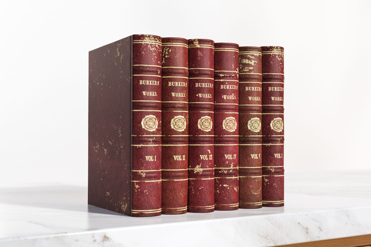 Row of old books image