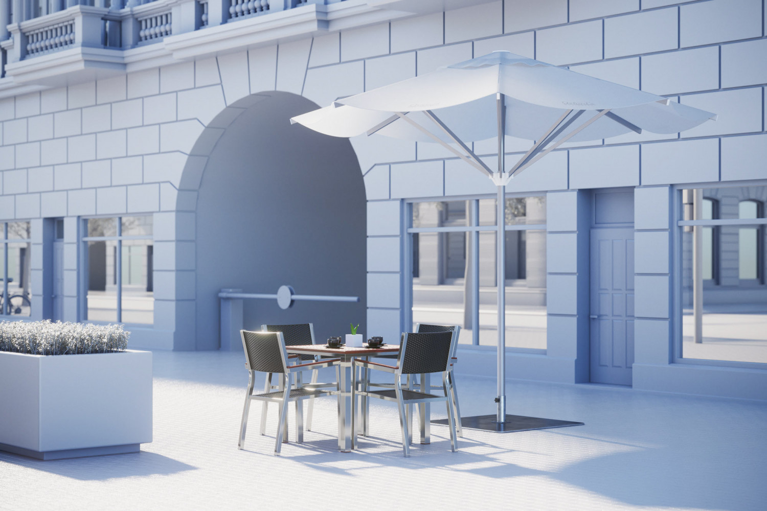 Table with umbrellas image
