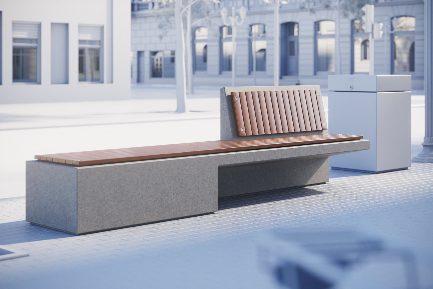 Concrete street bench image
