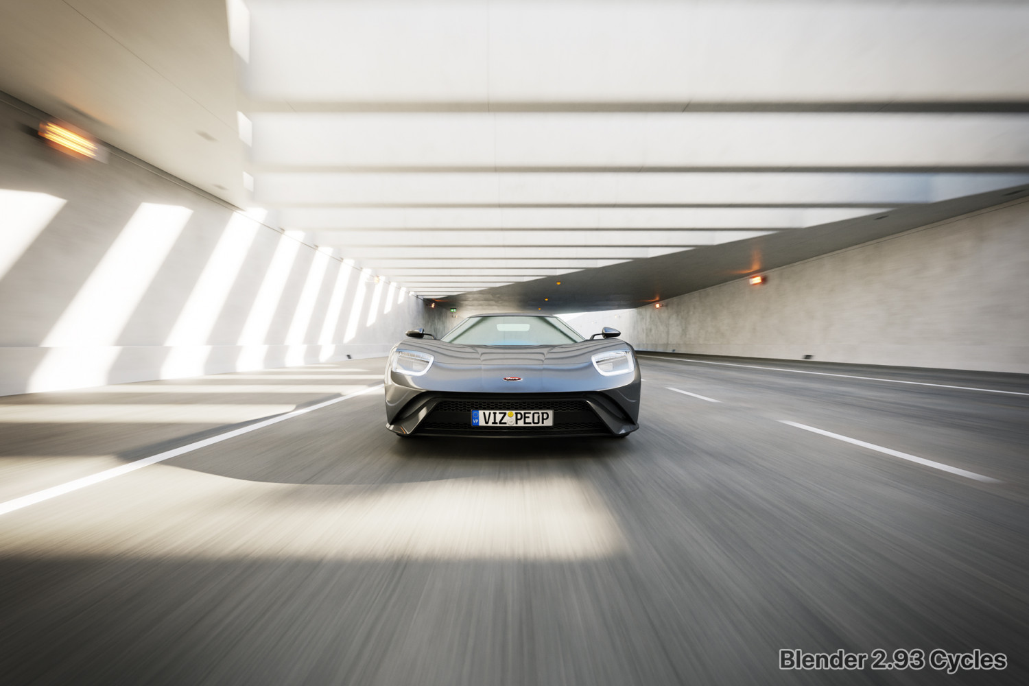 Tunel car rendering scene