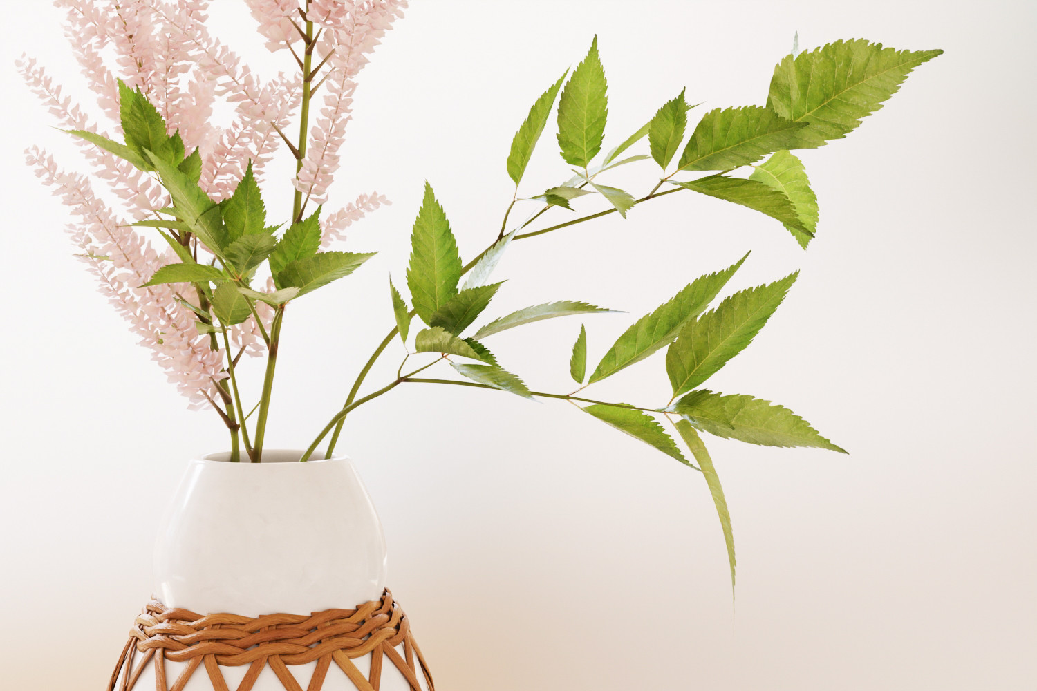 Spring plant in ceramic vase