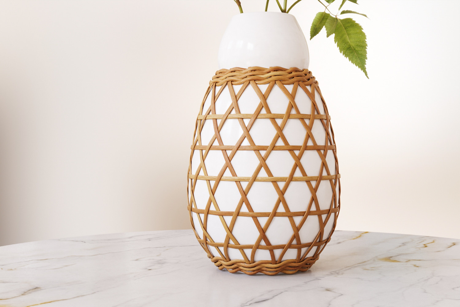 Spring plant in ceramic vase