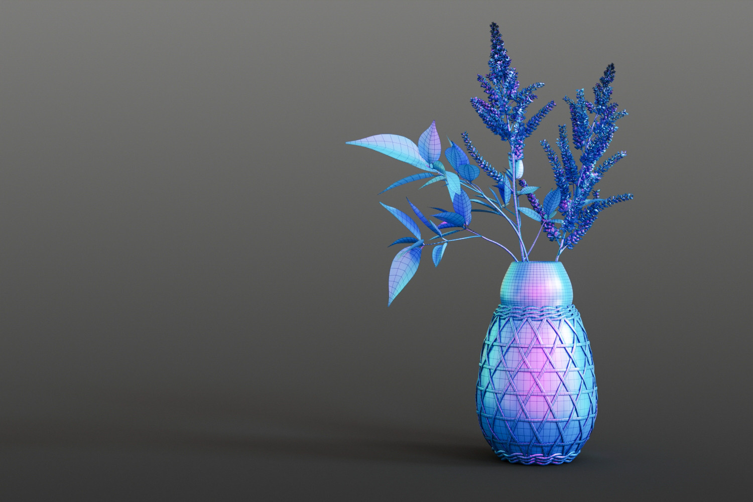 Spring plant in ceramic vase