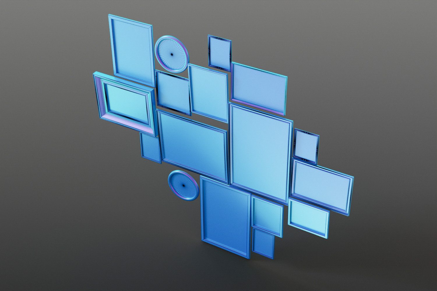 Picture frames on the wall 3D model