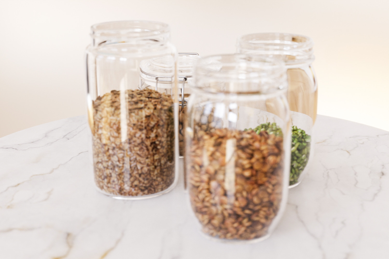 Kitchen jars with grains 3D model