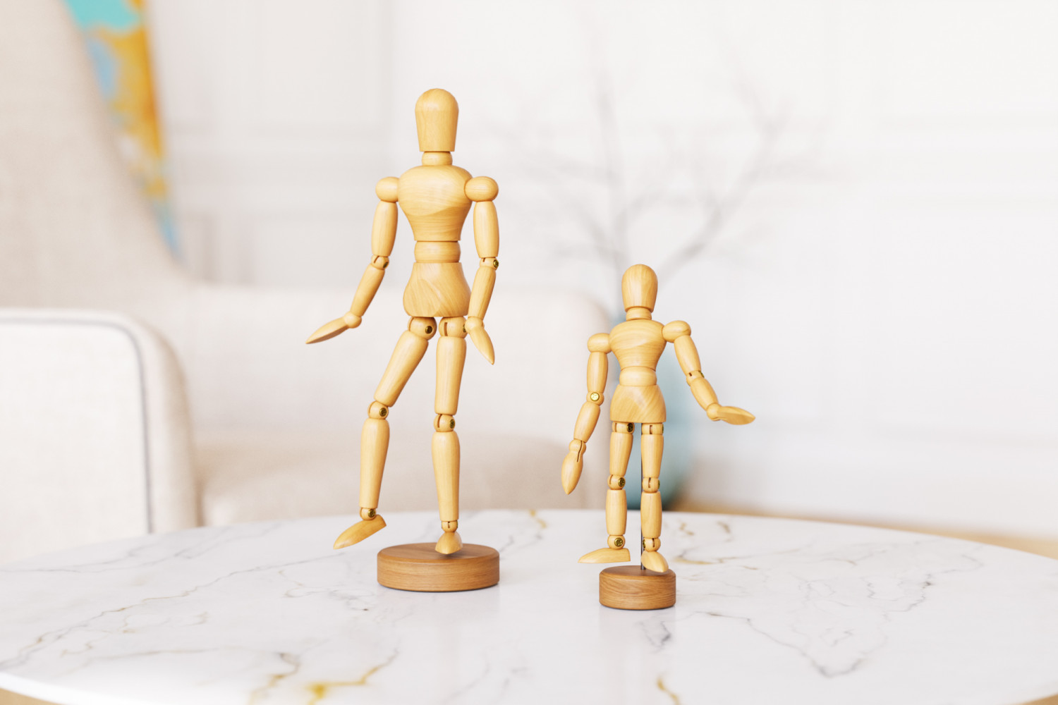 Wooden pose figures 3D model