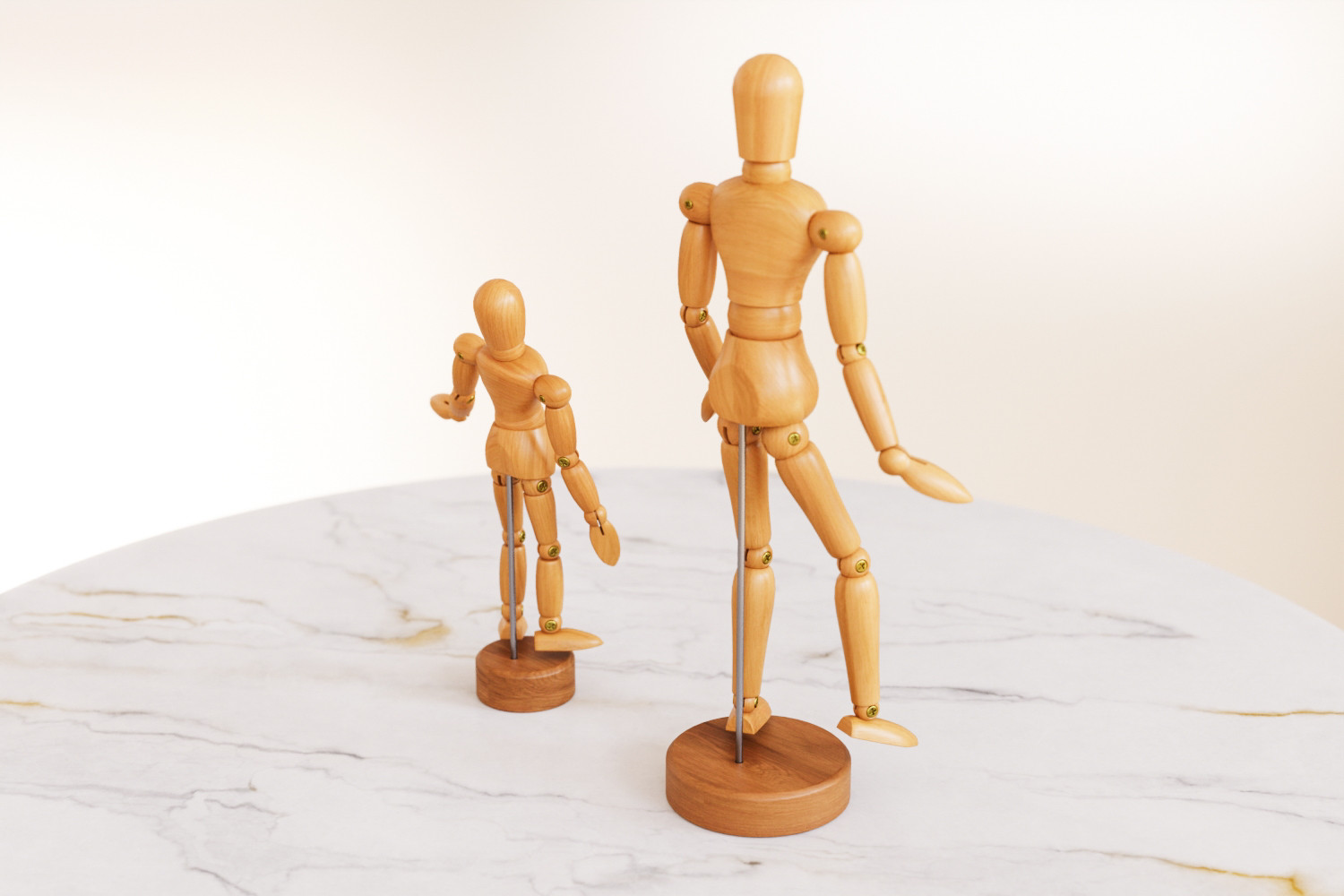 Wooden pose figures 3D model