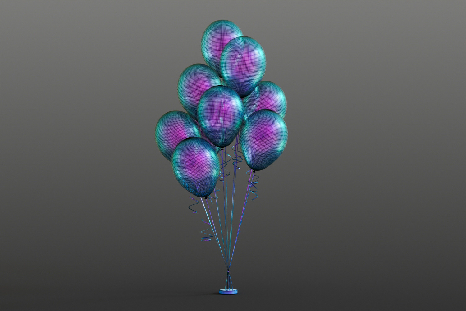 Pink party balloons 3D model