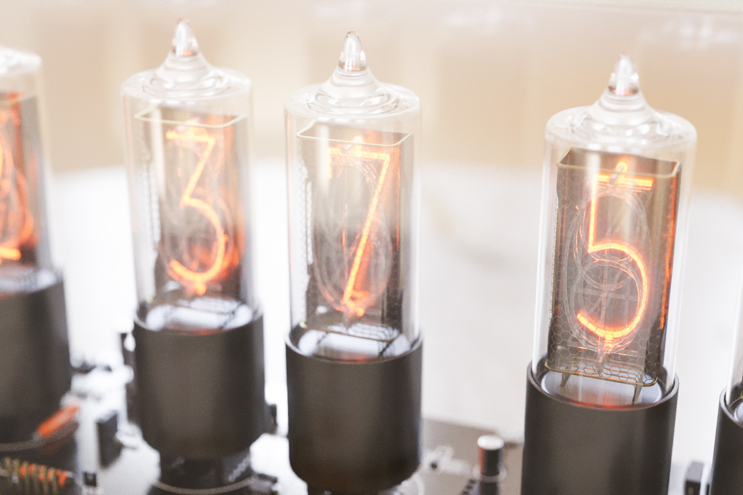 Nixie clock in glass cabbinet 3D model