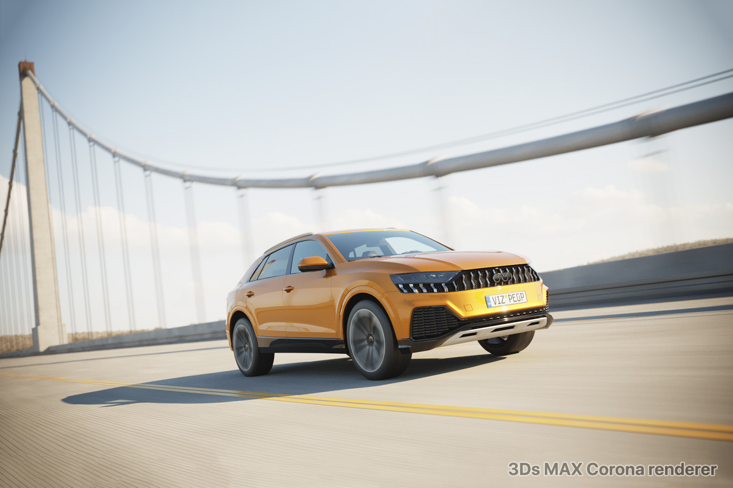 Bridge car rendering scene