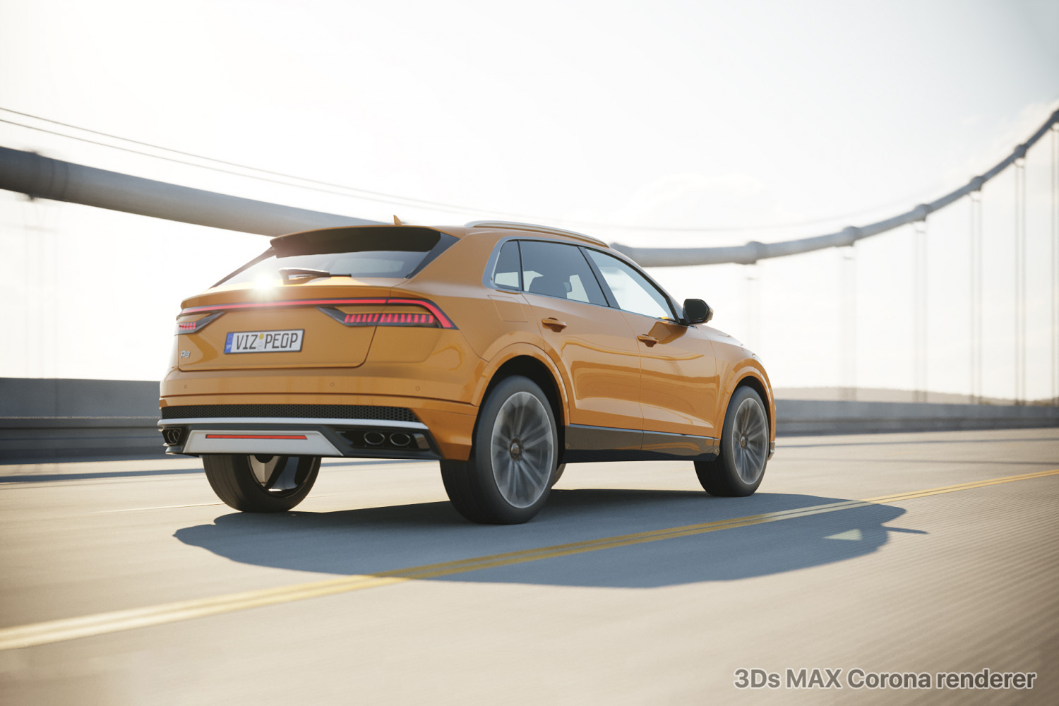 Bridge car rendering scene