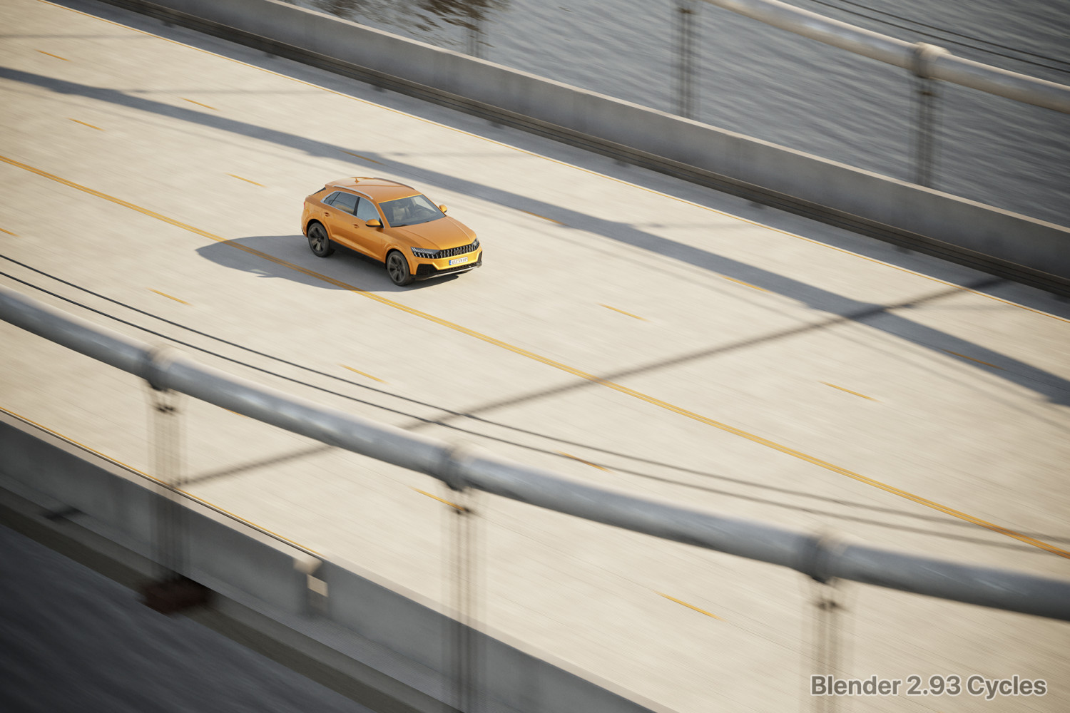 Bridge car rendering scene