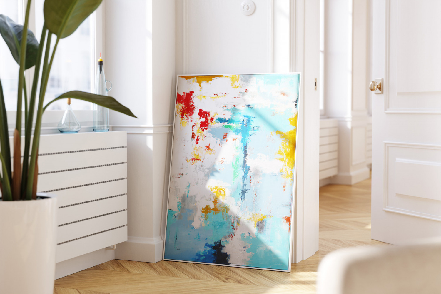 Large abstract painting on frame 3D Model