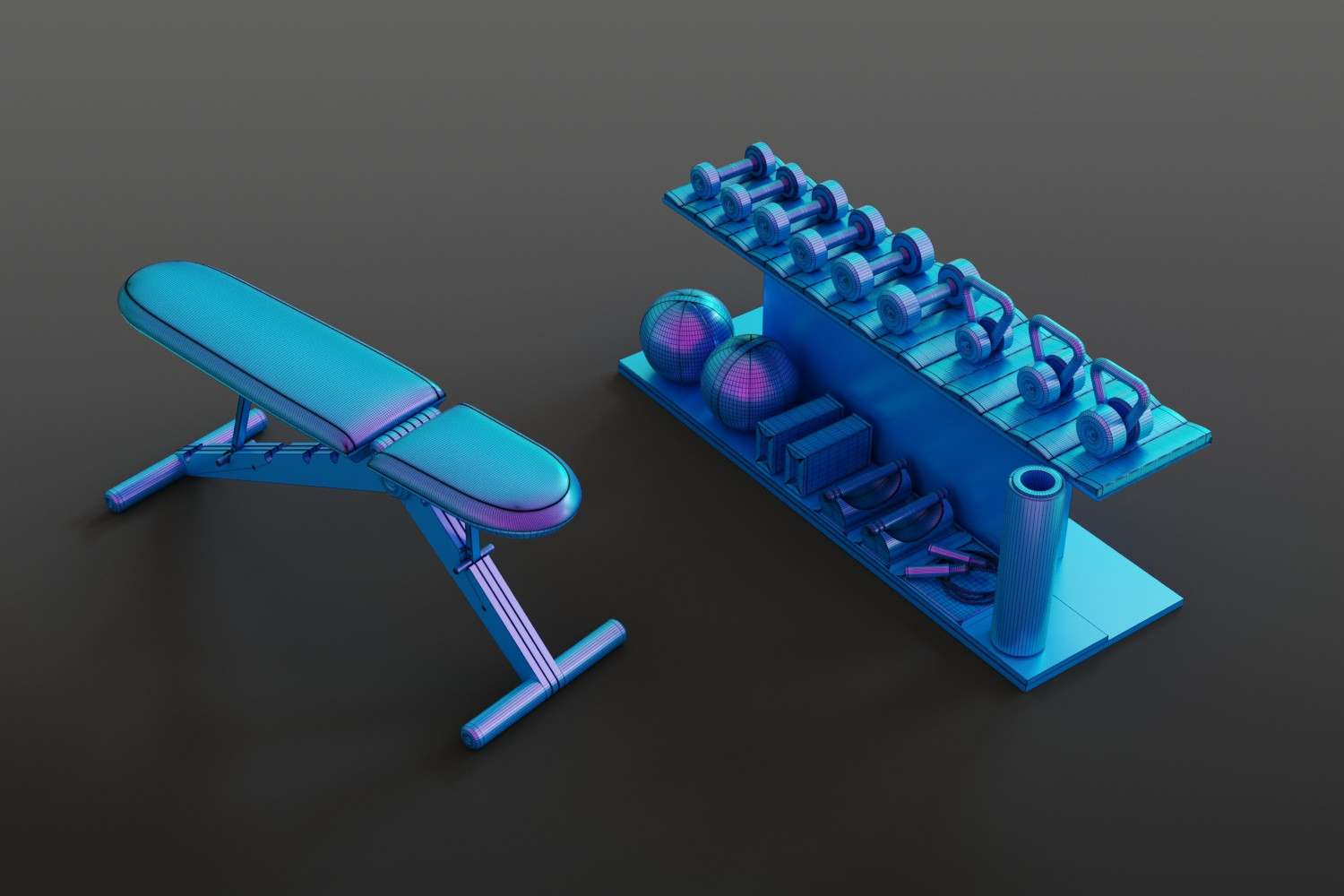 Exclusive gymnastic set 3D Model