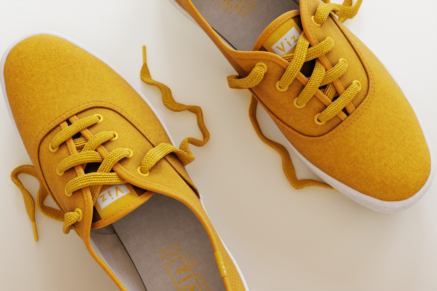 Yellow sneakers 3d model