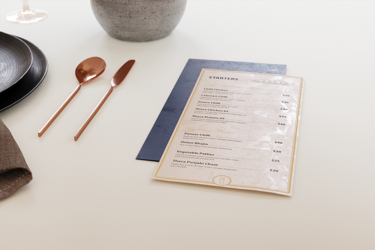 Modern restaurant tableware 3D Model