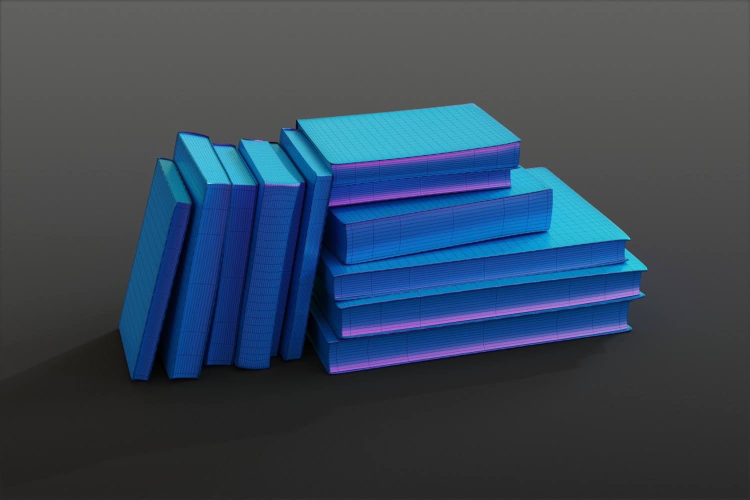 Vintage books stack  3D Model